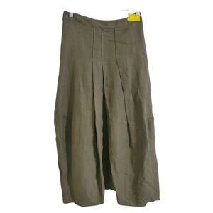 Anna Seravalli Pleated Midi Skirt Olive Green Size 8